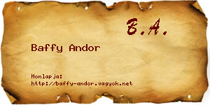 Baffy Andor névjegykártya